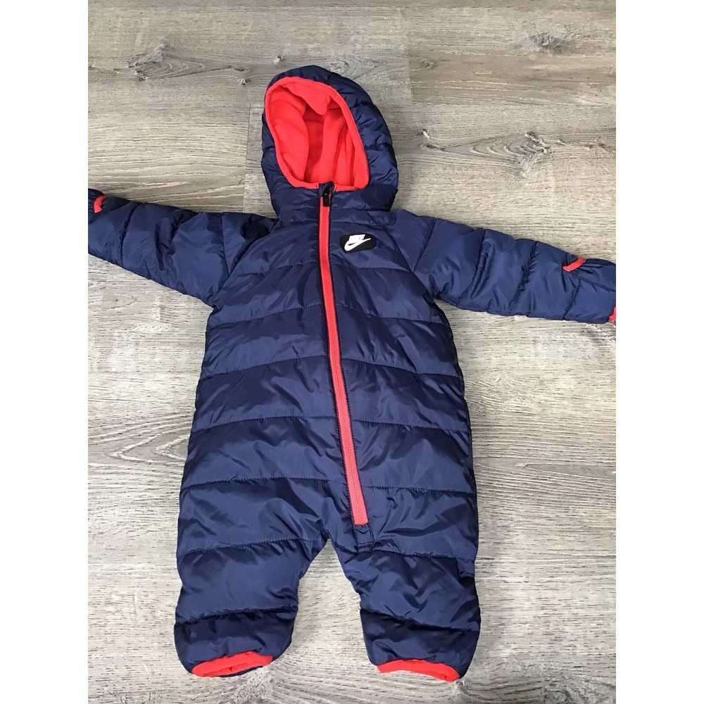 Nike Baby Boys Hooded Bunting Snowsuit Blue Red Infant 6 Month 6M snow suit